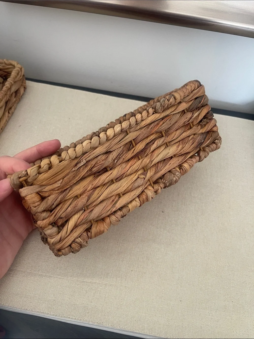 Natural Woven Water Hyacinth Basket Set - Brown